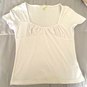 White Square Neck Shirt